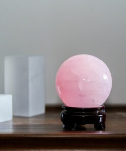 Small Rose Quartz Sphere | Relationship Harmony Desk Decor
