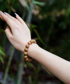 Two-Tone Deer Round Bead Bracelet for Women 10mm