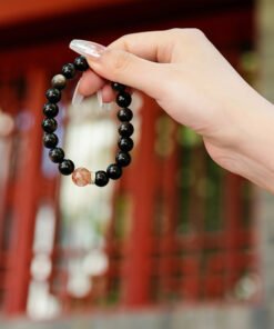 Silver Obsidian & Black-Gold Super Seven Bracelet | Grounded Balance Crystal Style