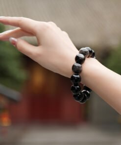 Silver Obsidian Men’s Bracelet | Abundance-Inspired Crystal Style