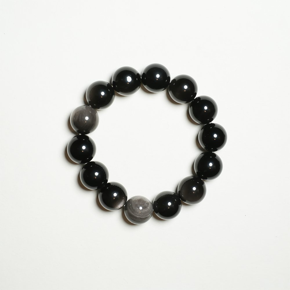 silver obsidian men’s bracelet,silver obsidian bracelet,men’s crystal bracelet,abundance inspired bracelet,grounding crystal bracelet,16mm obsidian bracelet,masculine natural stone bracelet,business style bracelet,symbolic crystal jewelry,TS-133 bracelet