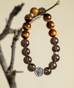Smoky Quartz & Yellow Tiger Eye Men’s Bracelet | Grounding Crystal Style