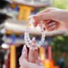 aquamarine multi gem bracelet,calm clarity crystal bracelet,large bead crystal bracelet,aquamarine rose quartz bracelet,strawberry quartz bracelet,hawk’s eye crystal bracelet,azeztulite crystal bracelet,lepidolite crystal bracelet,multi stone crystal jewelry,TS-114 bracelet