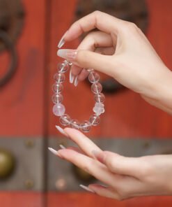 Clear Quartz, Rose Quartz & Clear Quartz Cube Bracelet | Relationship Harmony Crystal Style