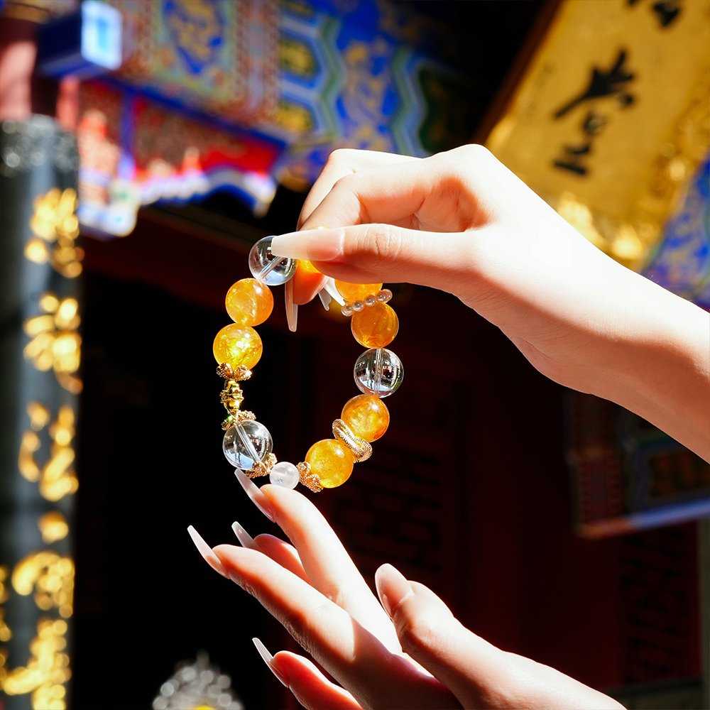 Yellow Garden Quartz Clear Quartz Bracelet,TS-103,yellow garden quartz bracelet,clear quartz bracelet,blue moonstone bracelet,shell pearl bracelet,crystal bracelet gift,elegant crystal bracelet